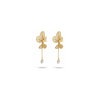 Calastara Flutter Crystal Gold Drop Earrings for Women