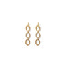 Calastara Crystal Oval Link Gold Drop Earrings for Women