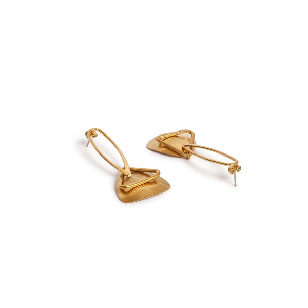 Calastara Flutter Charm Gold Drop Earrings for Women