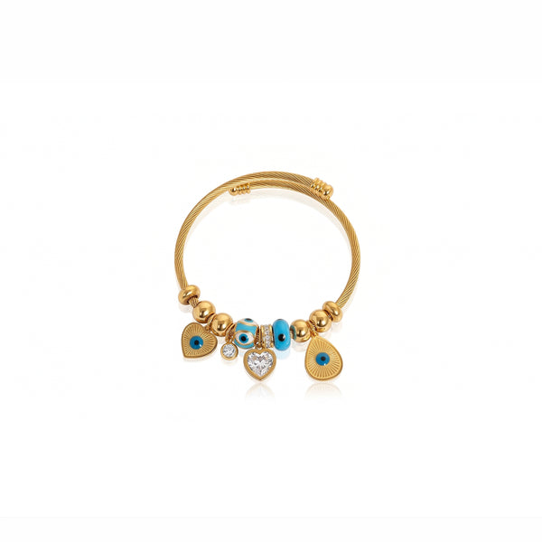 Calastara Evil Eye Charm Gold Bracelet for Women