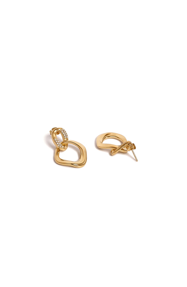 Calastara Luxe Link Anti-Tarnish Gold Earrings