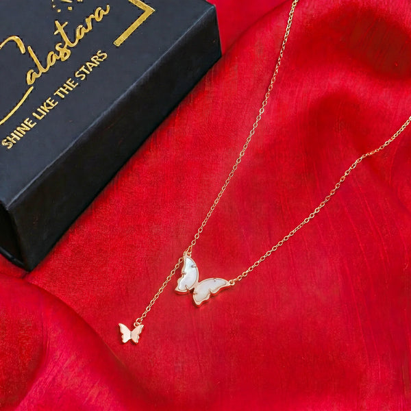 Calastara Butterfly Grace Rose Gold Pendant Necklace for Women