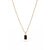 Calastara Emerald-Cut Black Onyx Bezel Pendant Box Chain Necklace for Women
