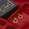 Calastara Luna Loop Gold Drop Earrings for Women