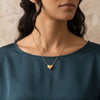 Calastara Puffy Heart Gold Pendant Necklace for Women