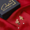 Calastara Flutter Crystal Gold Drop Earrings for Women