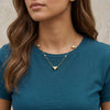 Calastara Triple Heart Crystal Gold Necklace for Women