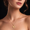 Calastara Scalloped Eternity Ring and Engraved 'Love' Heart Necklace for Women