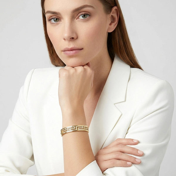 Calastara Greek Pattern Gold Bracelet for Women