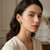 Calastara Vintage Mint Green Cat Eye Stone Stud Earrings for Women