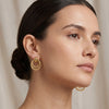 Calastara Twisted Dual Hoop Gold Earrings for Women