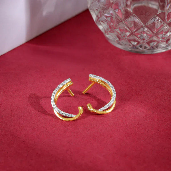 Pear Drop Motif earrings in Polished Gold