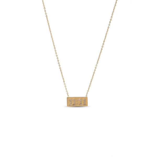 Calastara 11:11 Angel Number Crystal Encrusted Bar Necklace for Women
