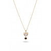 Calastara Noir Elegance Geometric Crystal Pendant Necklace for Women