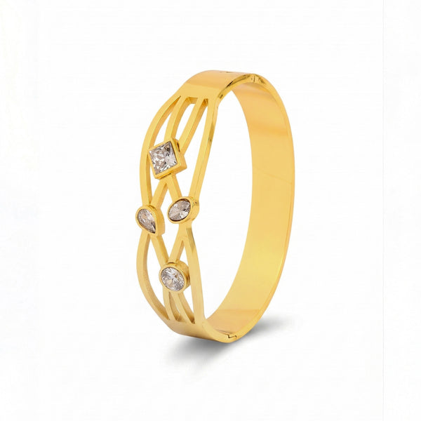 Calastara Geometric Gold Cuff Bracelet – Anti Tarnish Minimal Statement Bracelet