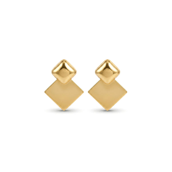 Calastara Geo Luxe Gold Stud Earrings for Women