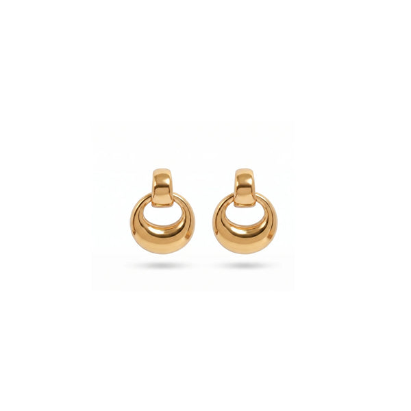 Calastara Luna Loop Gold Drop Earrings for Women