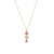 Calastara Pink Heart and Butterfly Crystal Drop Necklace in Gold for Women