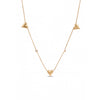 Calastara Triple Heart Crystal Gold Necklace for Women
