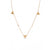 Calastara Triple Heart Crystal Gold Necklace for Women