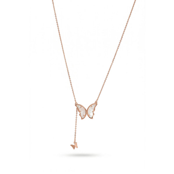 Calastara Butterfly Grace Rose Gold Pendant Necklace for Women