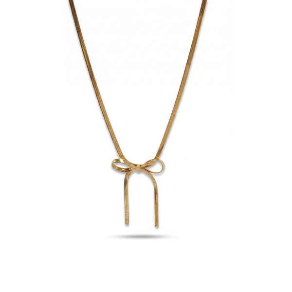 Calastara Luxe Bow Gold Plated Statement Necklace for Women