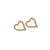 Calastara Open Heart Gold Stud Earrings for Women