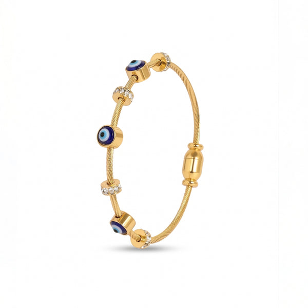 Calastara Nazar Evil Eye Gold Bracelet – Anti Tarnish Minimal Charm Bracelet