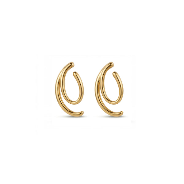 Calastara Luna Double Hoop Gold Earrings for Women