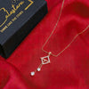 Calastara Rose Gold Geometric Crystal Drop Pendant Necklace for Women