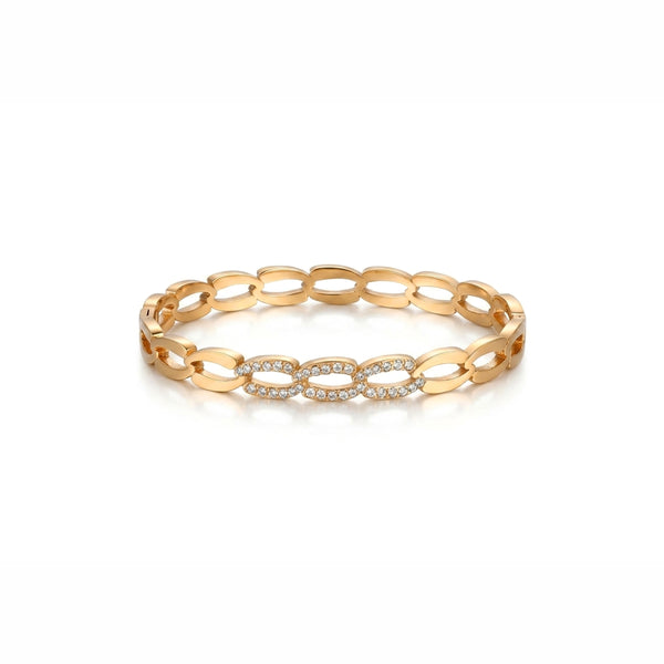 Calastara Linked Elegance Crystal Gold Bracelet for Women