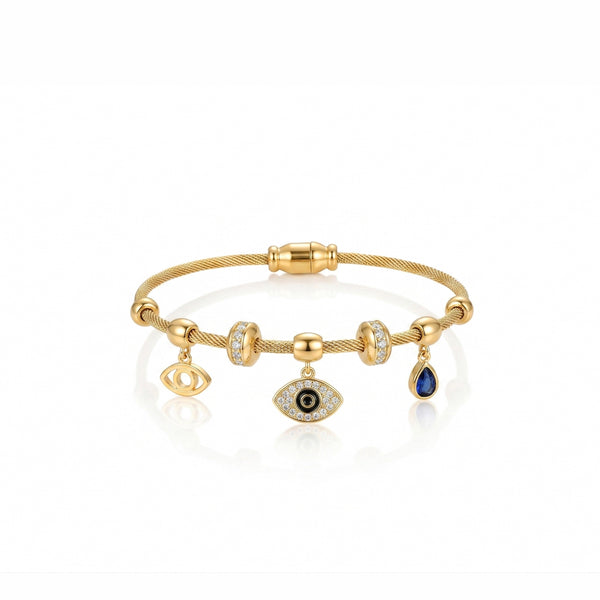Calastara Evil Eye Charm Gold Bracelet for Women