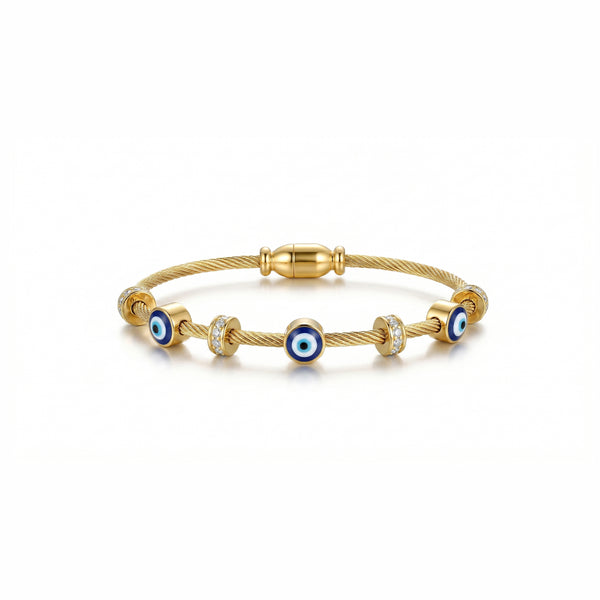 Calastara Nazar Evil Eye Gold Bracelet – Anti Tarnish Minimal Charm Bracelet