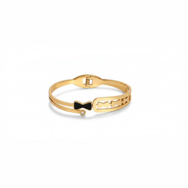 Calastara Noir Bow Gold Bracelet for Women