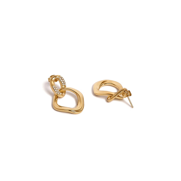 Calastara Luxe Link Anti-Tarnish Gold Earrings