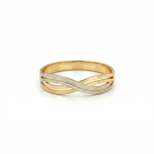 Calastara Infinity Glow Crystal Gold Bracelet for Women