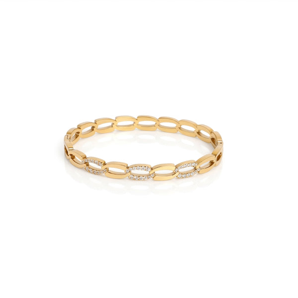 Calastara Luxe Link Crystal Gold Bracelet for Women