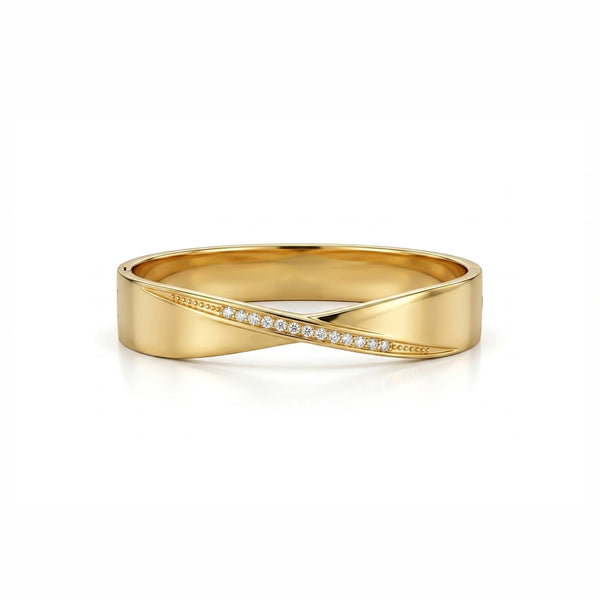 Calastara Luxe Twist Crystal Gold Bracelet for Women