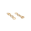 Calastara Crystal Oval Link Gold Drop Earrings for Women