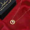 Calastara Circle Ring and Open Heart Crystal Floating Necklace for Women