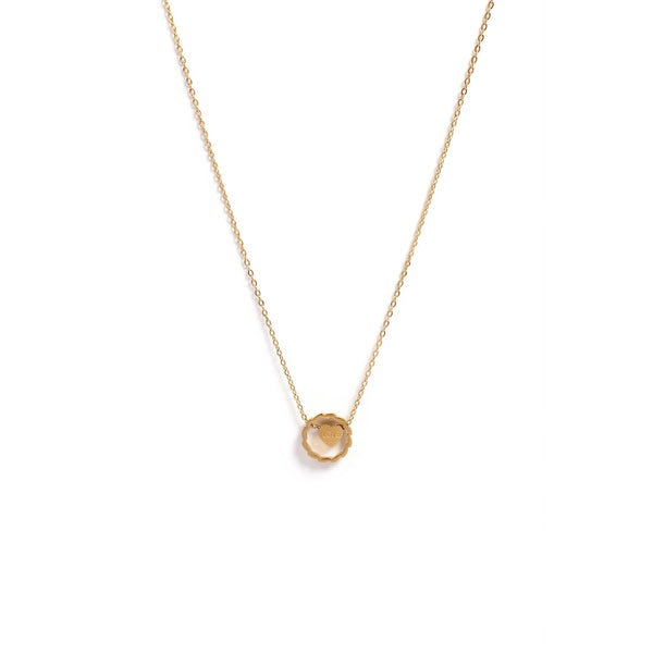 Calastara Scalloped Eternity Ring and Engraved 'Love' Heart Necklace for Women