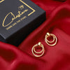 Calastara Twisted Dual Hoop Gold Earrings for Women