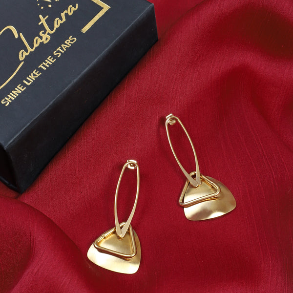 Calastara Flutter Charm Gold Drop Earrings for Women