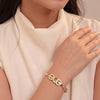 Calastara Interlocking Circle Gold Bracelet for Women