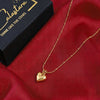 Calastara Polished Puffed Heart Pendant Necklace on Beaded Chain for Women