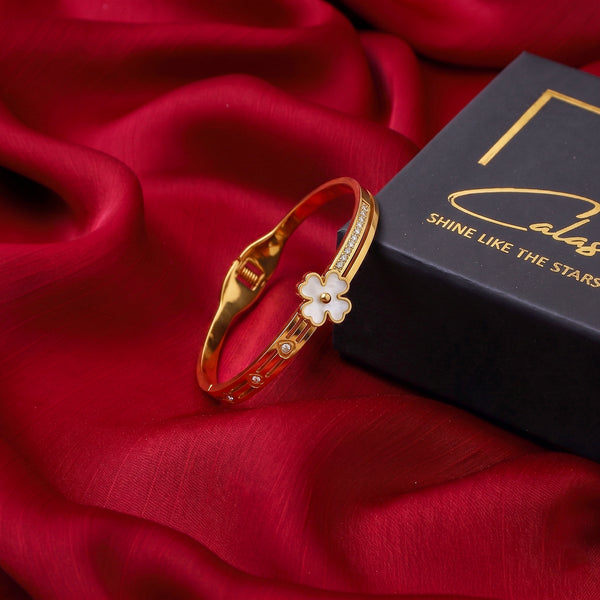 Calastara Blossom Crystal Gold Bracelet for Women
