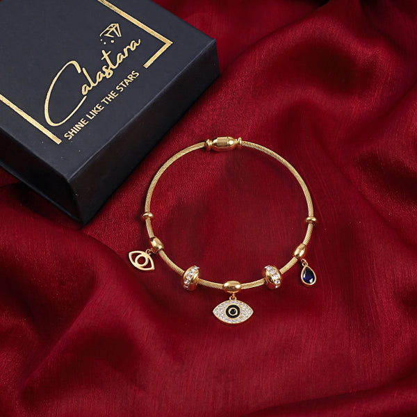 Calastara Evil Eye Charm Gold Bracelet for Women