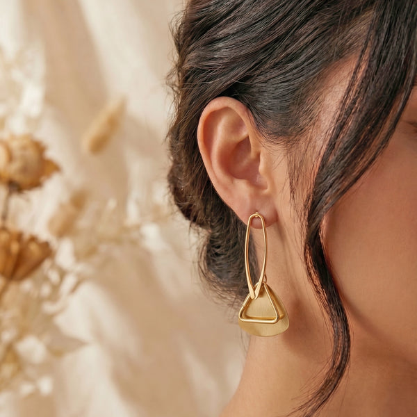 Calastara Flutter Charm Gold Drop Earrings for Women