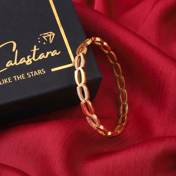 Calastara Luxe Link Crystal Gold Bracelet for Women