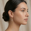 Calastara Crystal Oval Link Gold Drop Earrings for Women